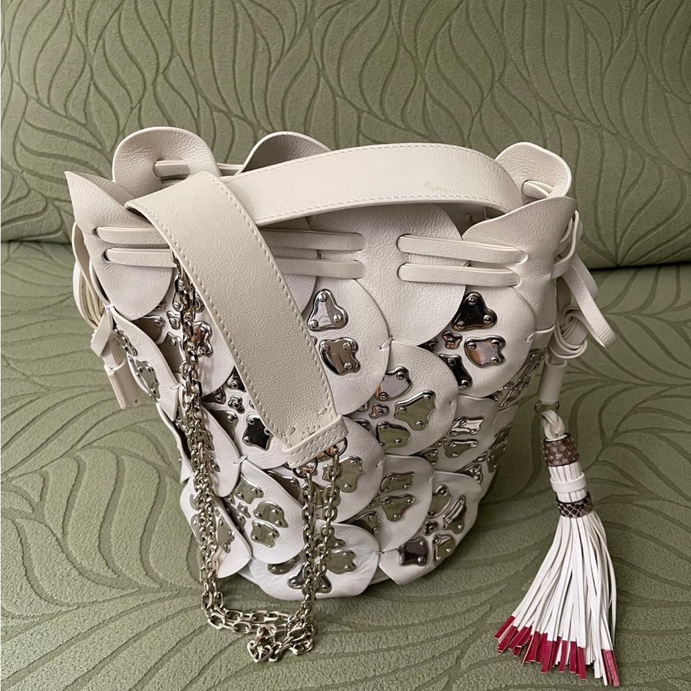 Chloe White Leather Bucket Bag